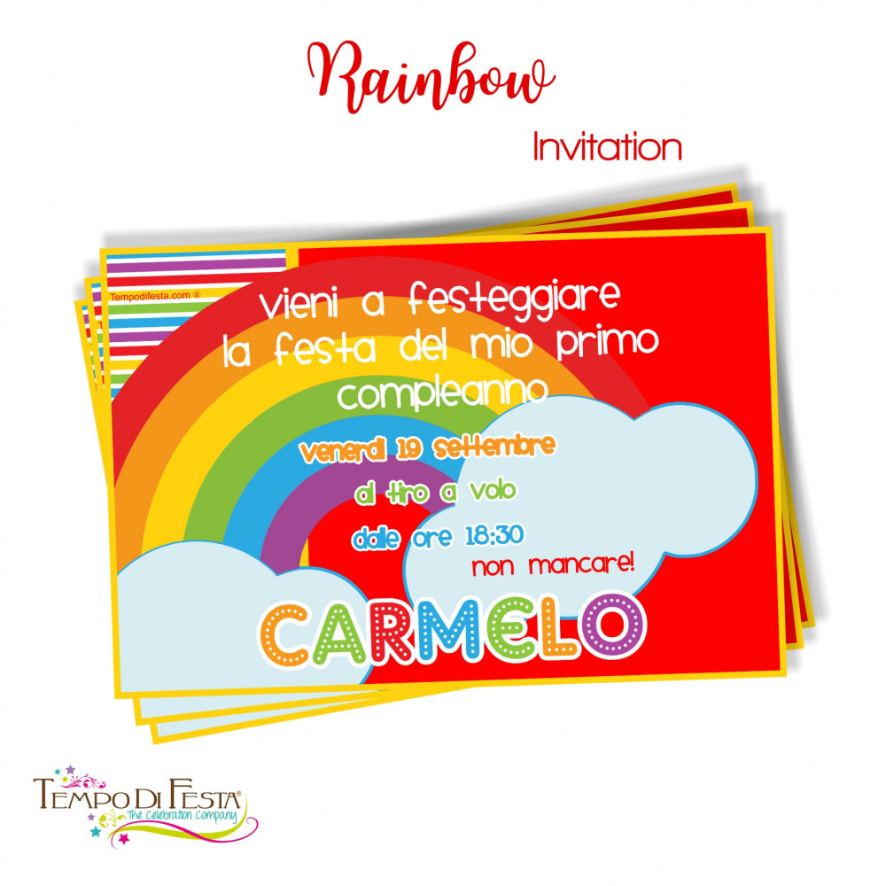 Inviti Personalizzati Tema Arcobaleno Tempodifestacom