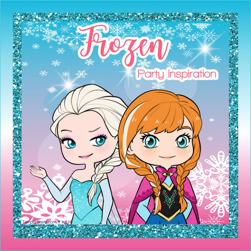 Kit 40 PZ Frozen Party Festa Gadget 20 Patatine e 20 succhi personalizzati  