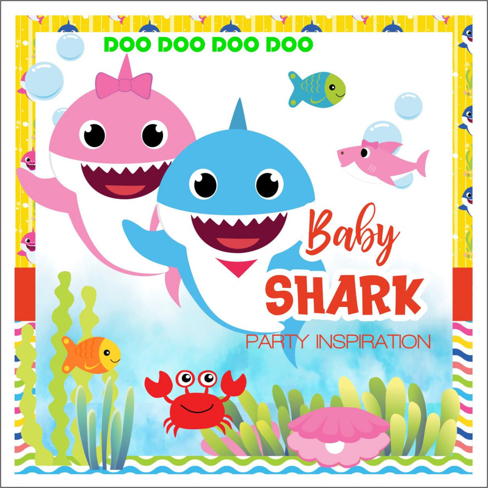 KIT PARTY BABY SHARK Set Completo Festa Compleanno Bambino Bambina con  Tovaglia