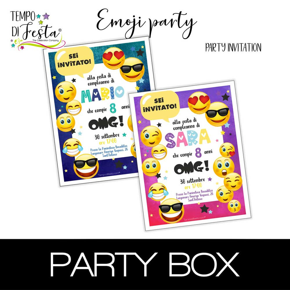 Emoji invitaciones en papel