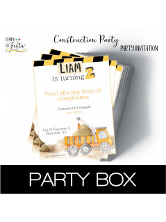 Construction vehicles paper invitations