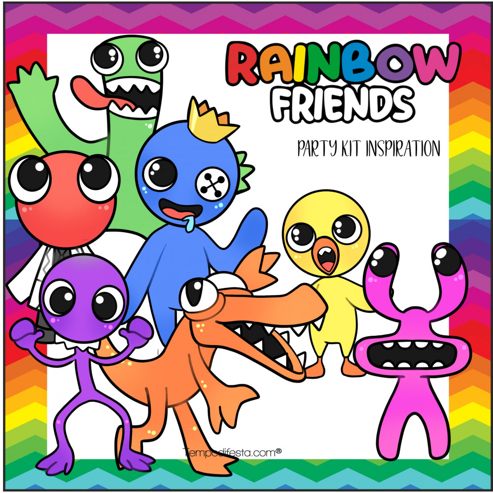 Kit imprimible gratis Rainbow Friends Orange candy bar