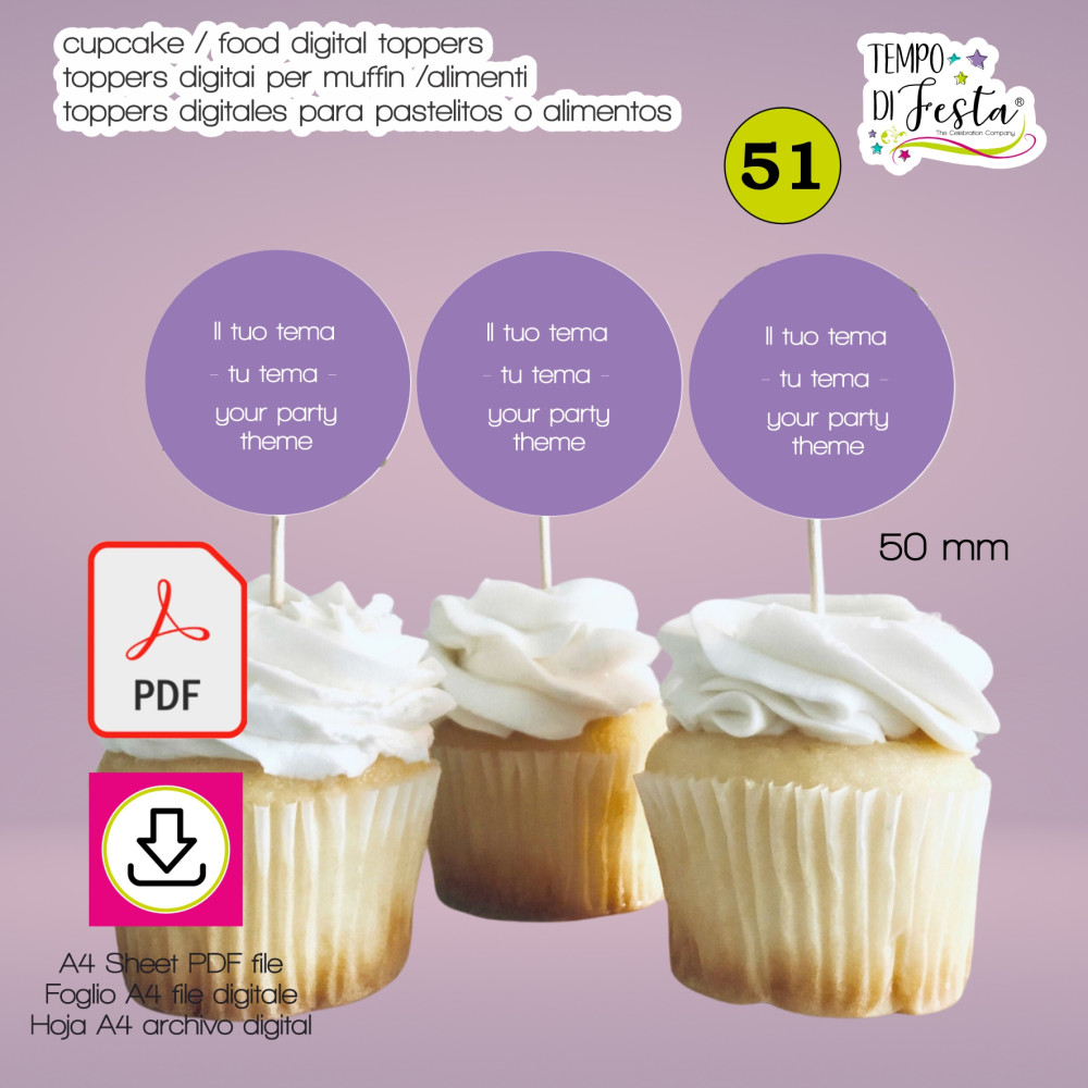 cupcake Toppers digitali personalizzati