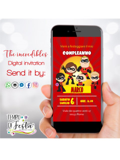 The Incredibles digital invitation for WhatsApp