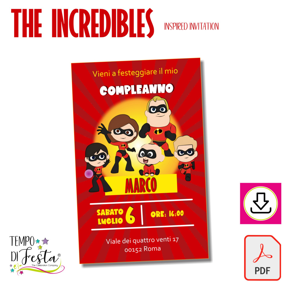 The Incredibles. Printable digital invitation
