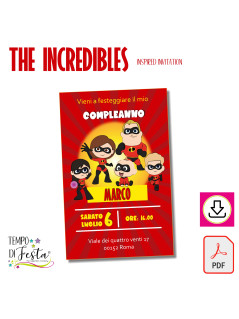 Los Increíbles. Invitación digital para imprimir