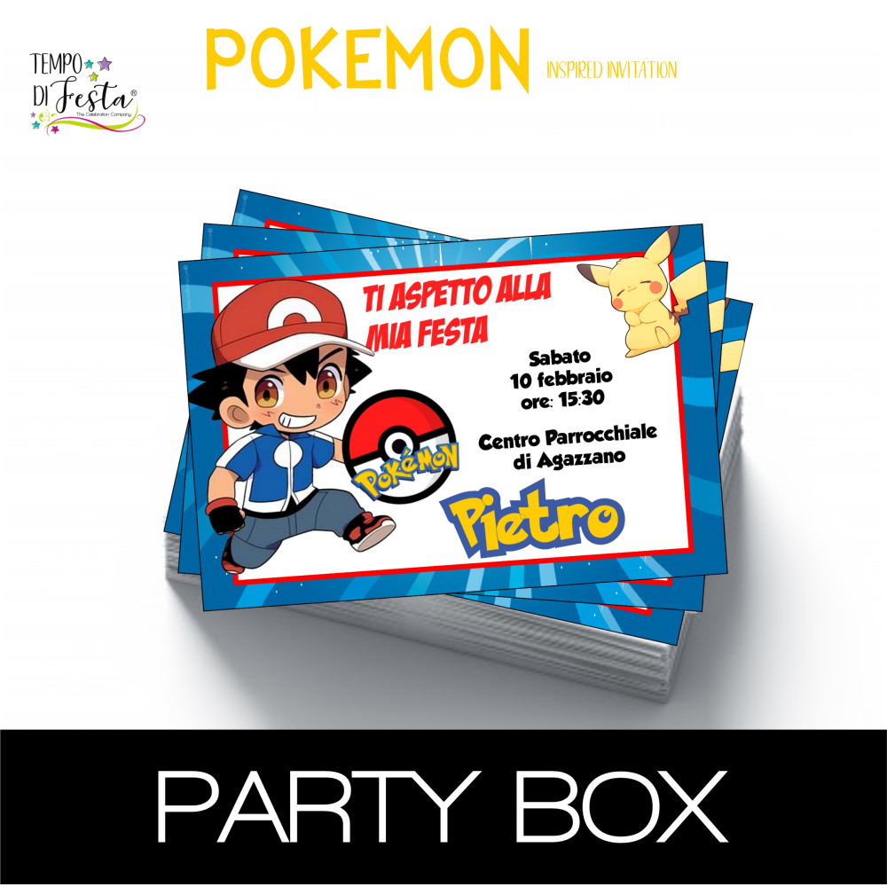 Pokémon Invitaciones de papel