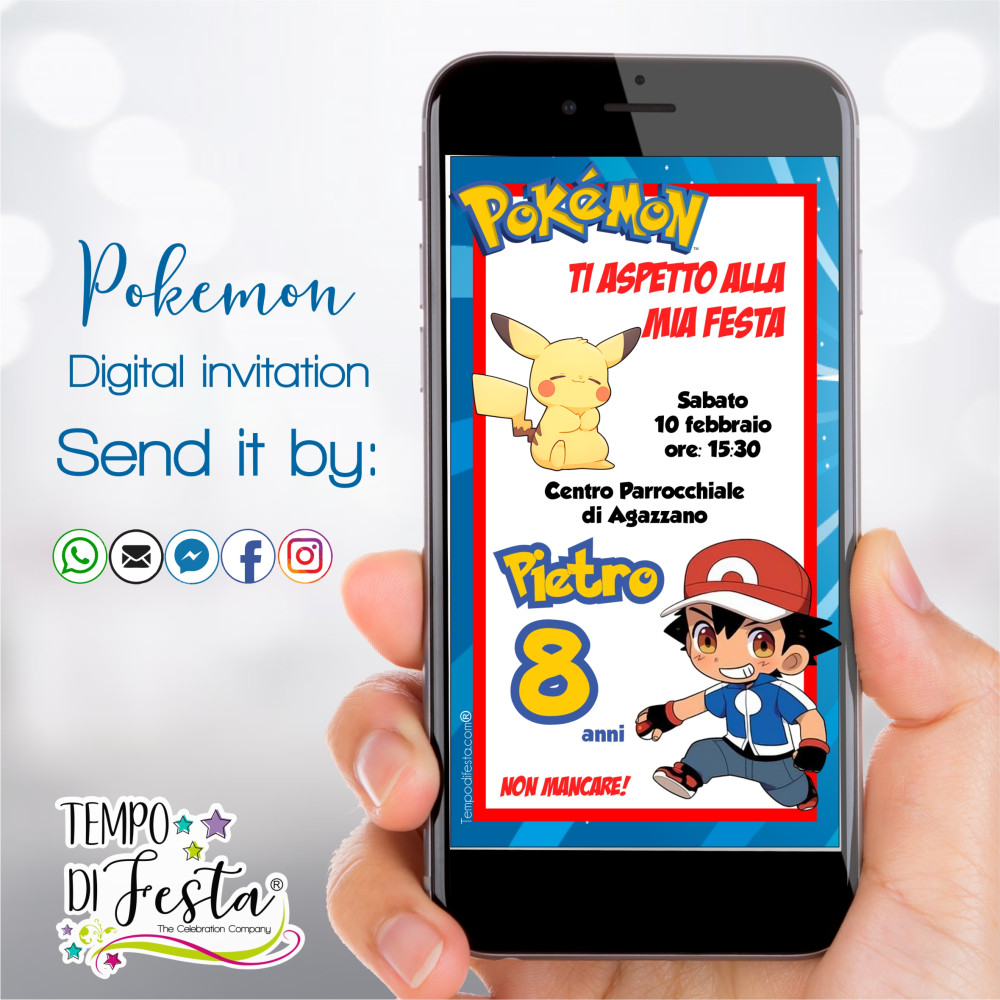 Pokémon Invitación digital para WhatsApp