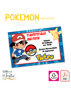 Pokémon invitacion digital para imprimir