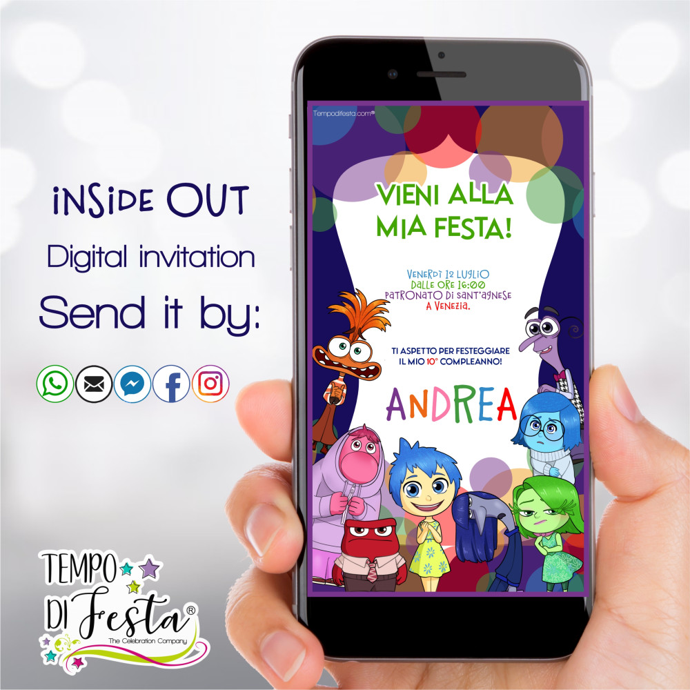 Inside Out 2 invito digitale per WhatsApp