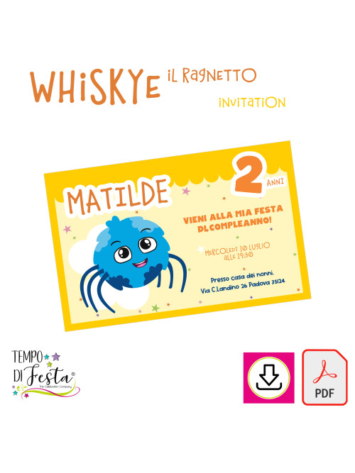 Whiskey Spider Printable Digital Invitation