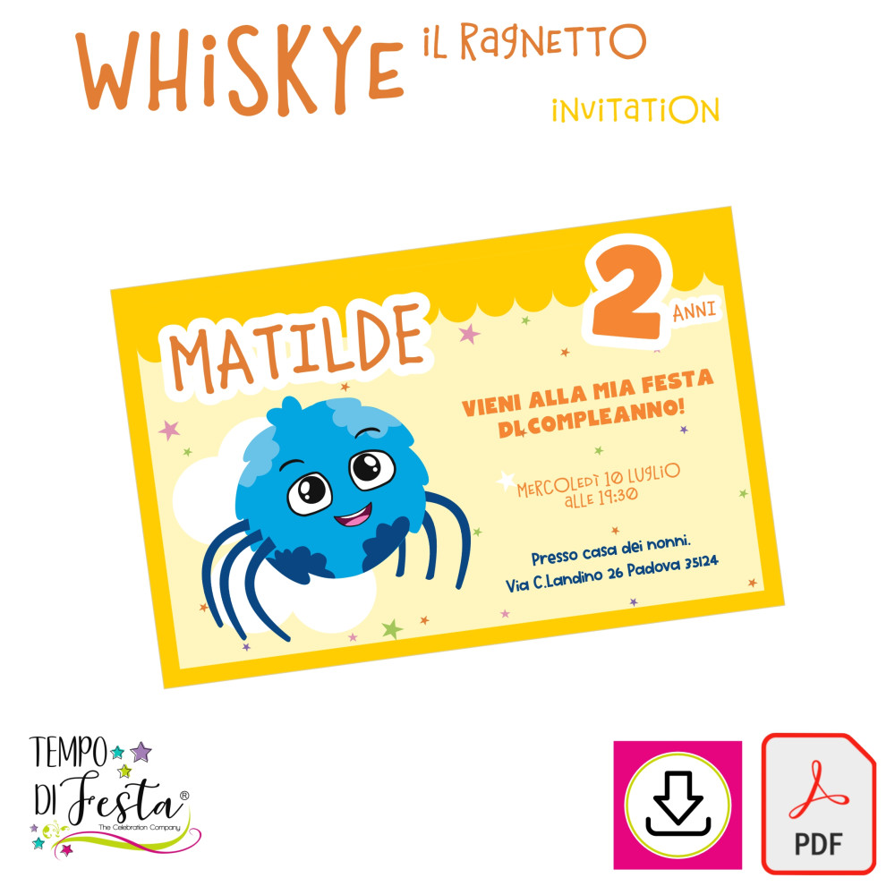 Whiskey Spider Printable Digital Invitation