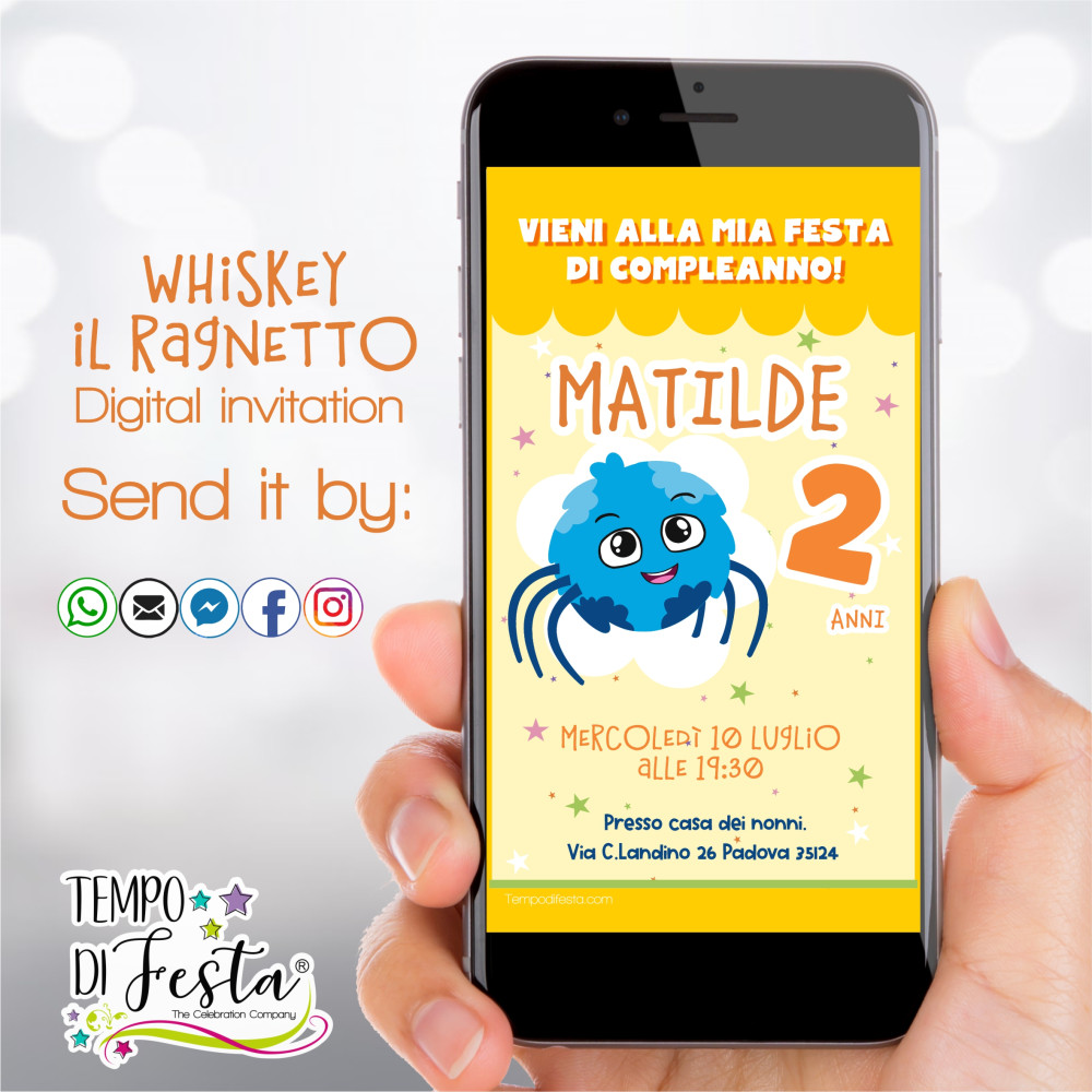 Whiskey Spider digital invitation for WhatsApp