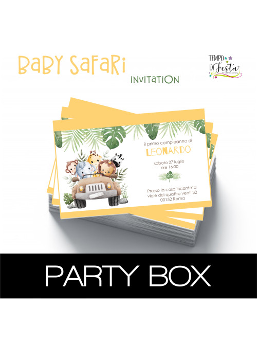 Baby Safari paper invitations