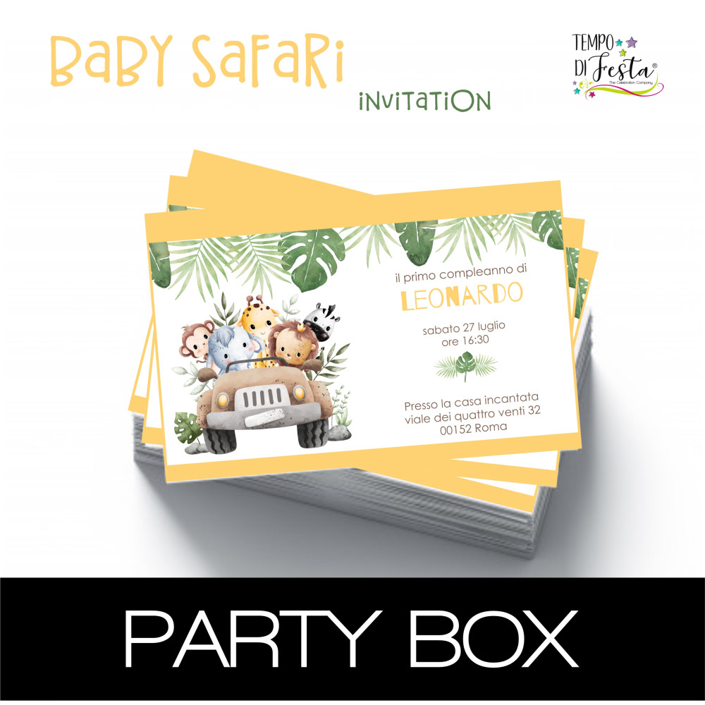 Baby Safari paper invitations