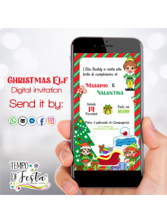 Christmas Elf Digital Invitation for WhatsApp