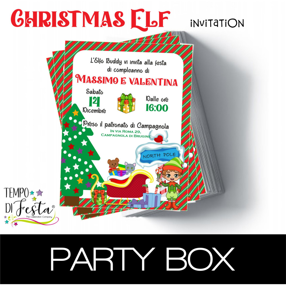 Christmas Elf Paper Invitation