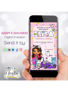 La Casa de Muñecas de Gabby - Invitación Digital para WhatsApp