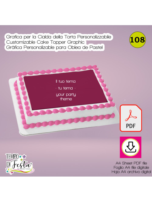 Customizable Digital Graphic for Cake Topper