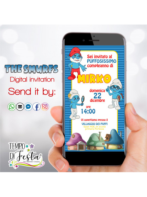 The Smurfs - Digital Invitation for WhatsApp