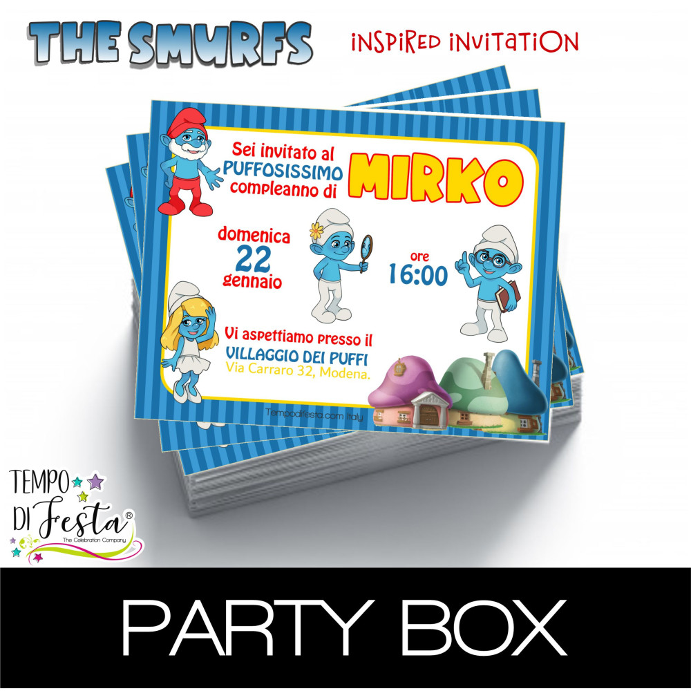 The Smurfs - Personalized Paper Invitations